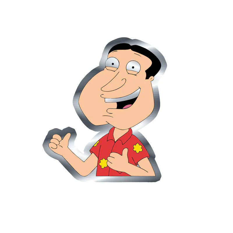Family Guy - Silver Chrome Vinyl Sticker - Custom Size