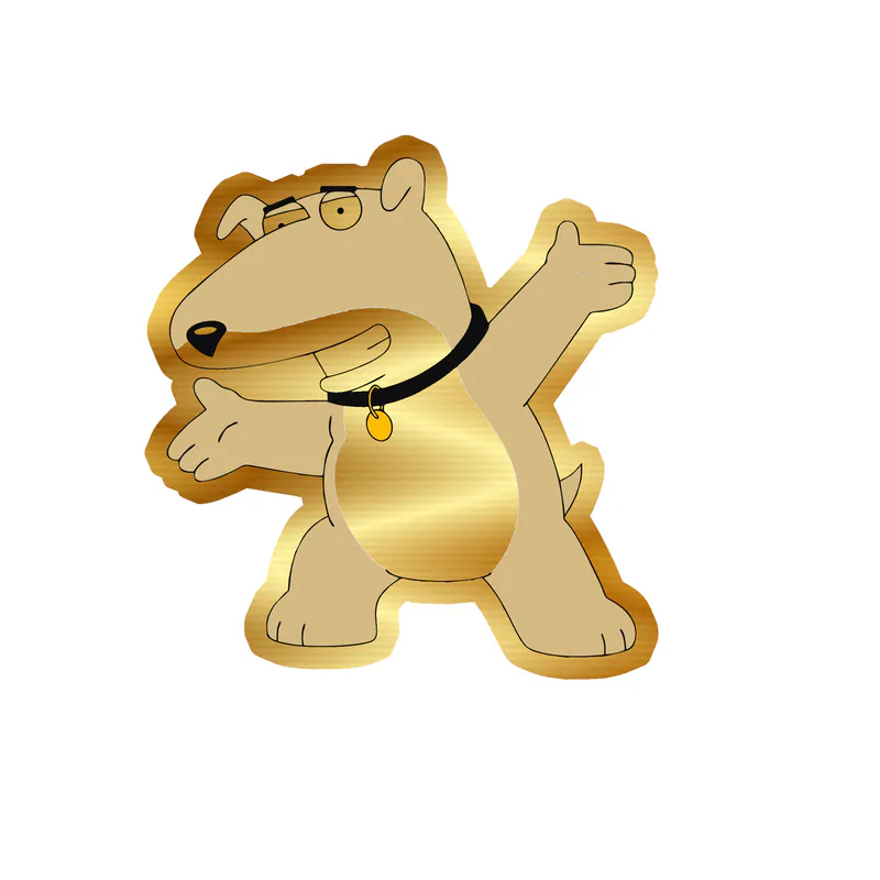 Family Guy - Gold Chrome Vinyl Sticker - Custom Size