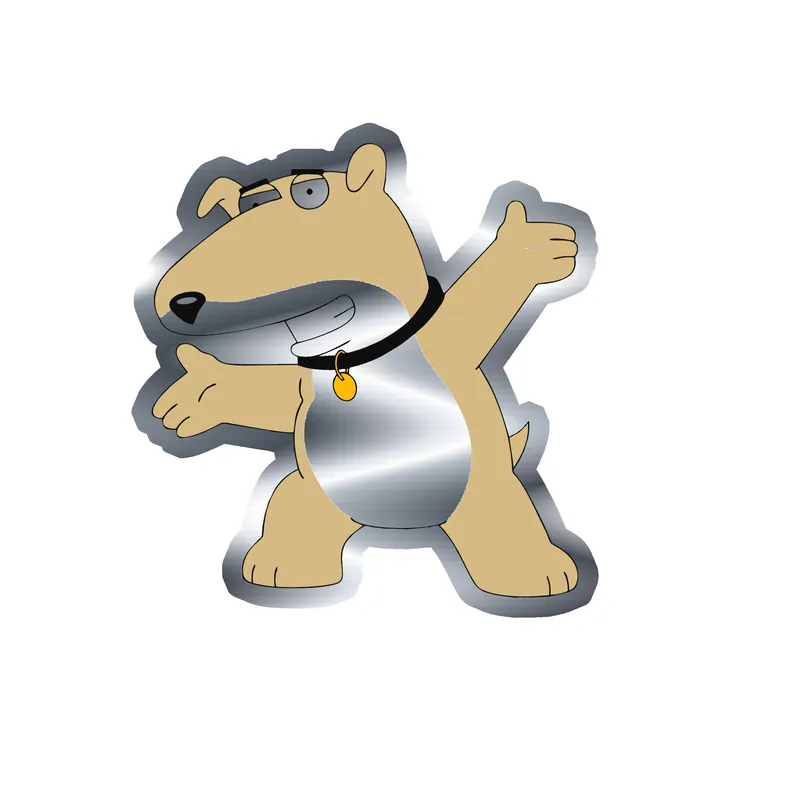 Family Guy - Silver Chrome Vinyl Sticker - Custom Size