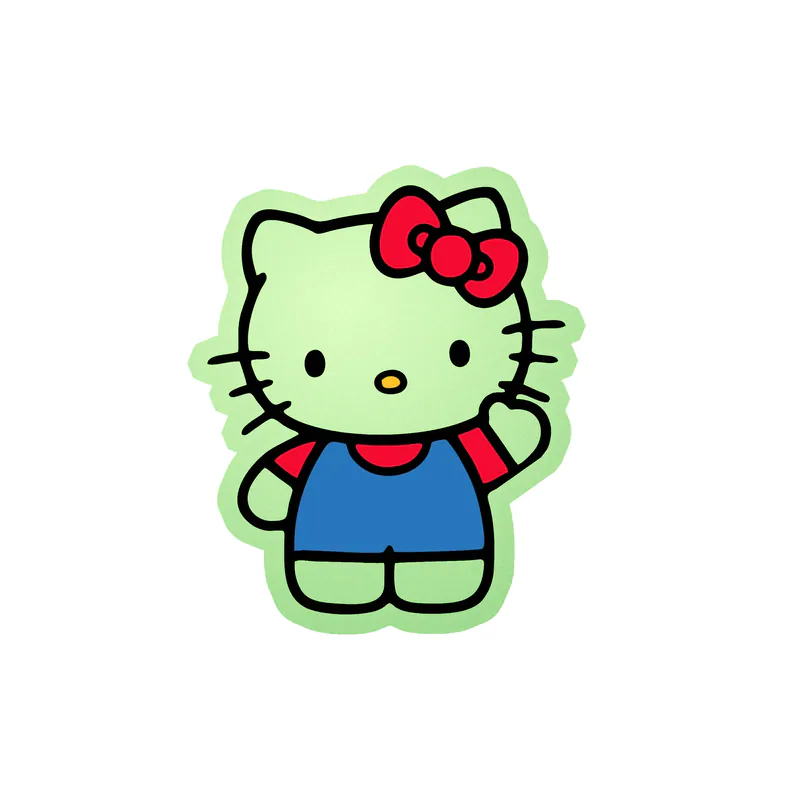 Hello Kitty - Glow in the Dark Vinyl Sticker - Custom Size