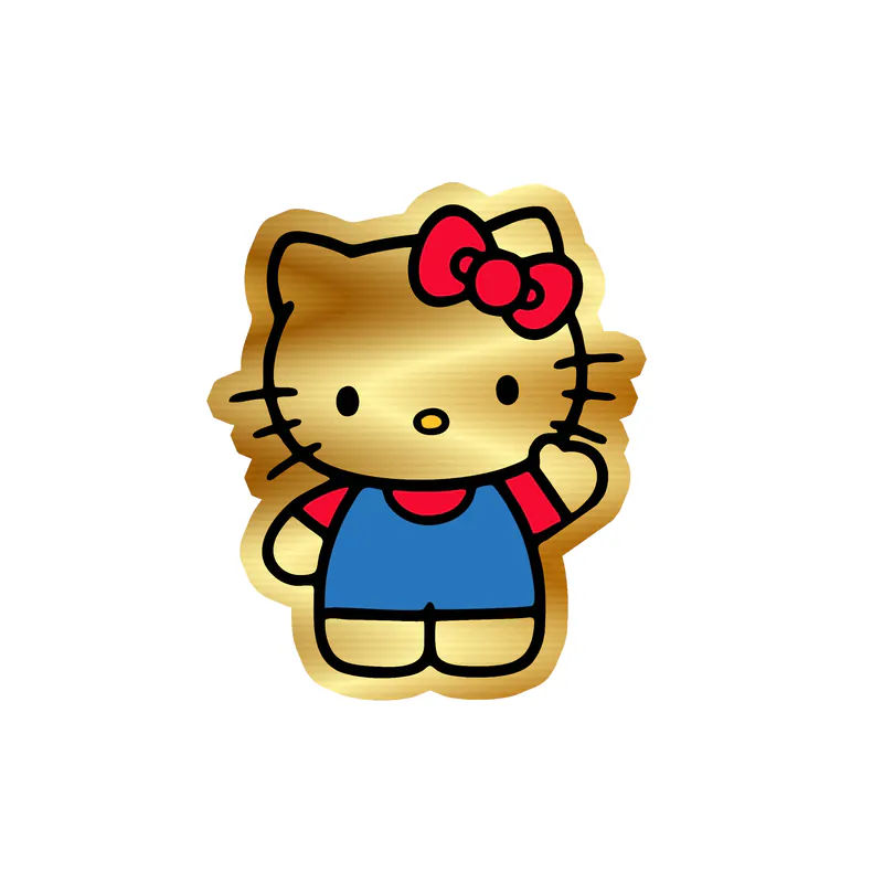 Hello Kitty - Gold Chrome Vinyl Sticker - Custom Size