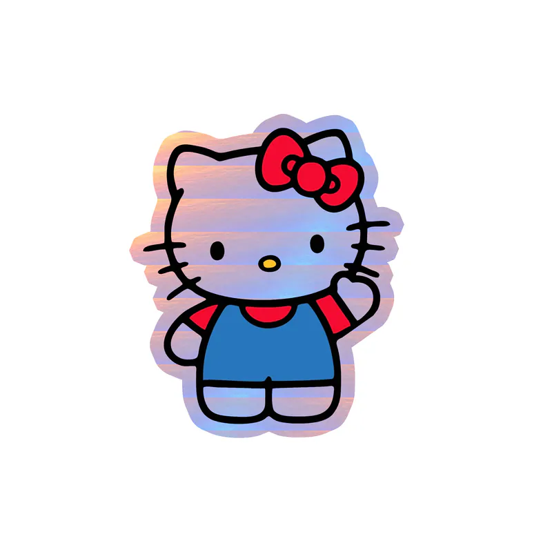 Hello Kitty - Holographic Vinyl Sticker - Custom Size