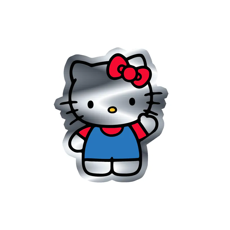 Hello Kitty - Silver Chrome Vinyl Sticker - Custom Size