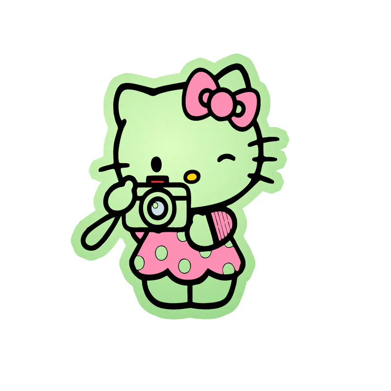 Hello Kitty - Glow in the Dark Vinyl Sticker - Custom Size