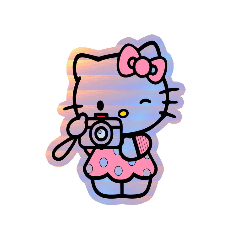 Hello Kitty - Holographic Vinyl Sticker - Custom Size