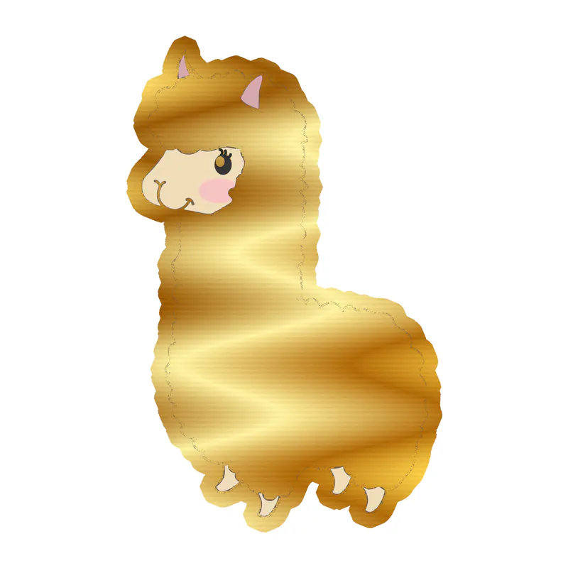 Llama Gold Chrome Vinyl Decal - Custom Size