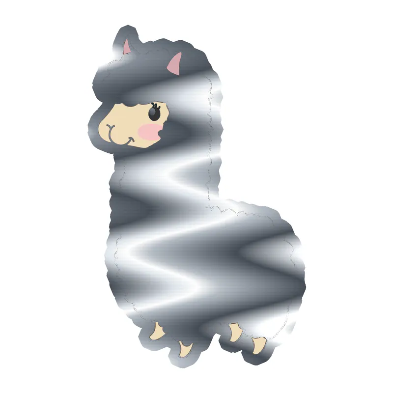 Llama Silver Chrome Vinyl Decal - Custom Size