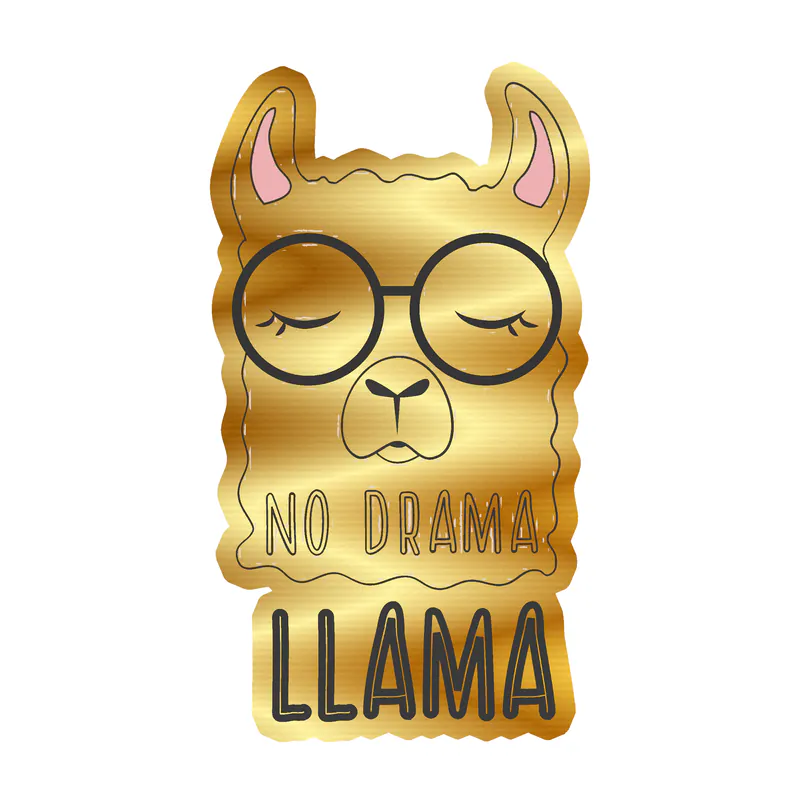 Llama Gold Chrome Vinyl Decal - Custom Size