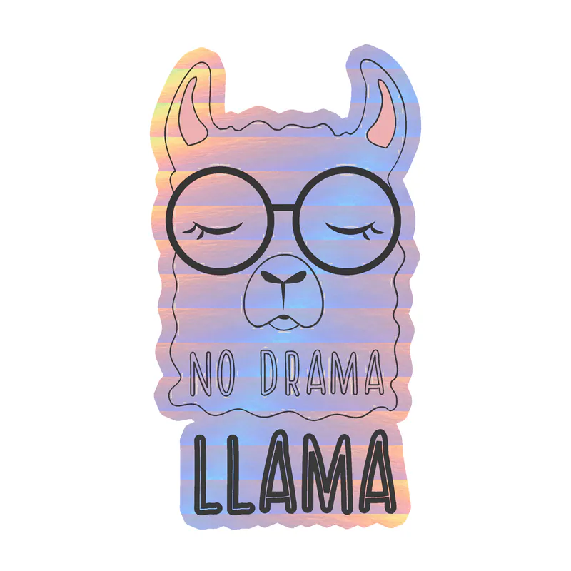 Llama Holographic Vinyl Decal - Custom Size