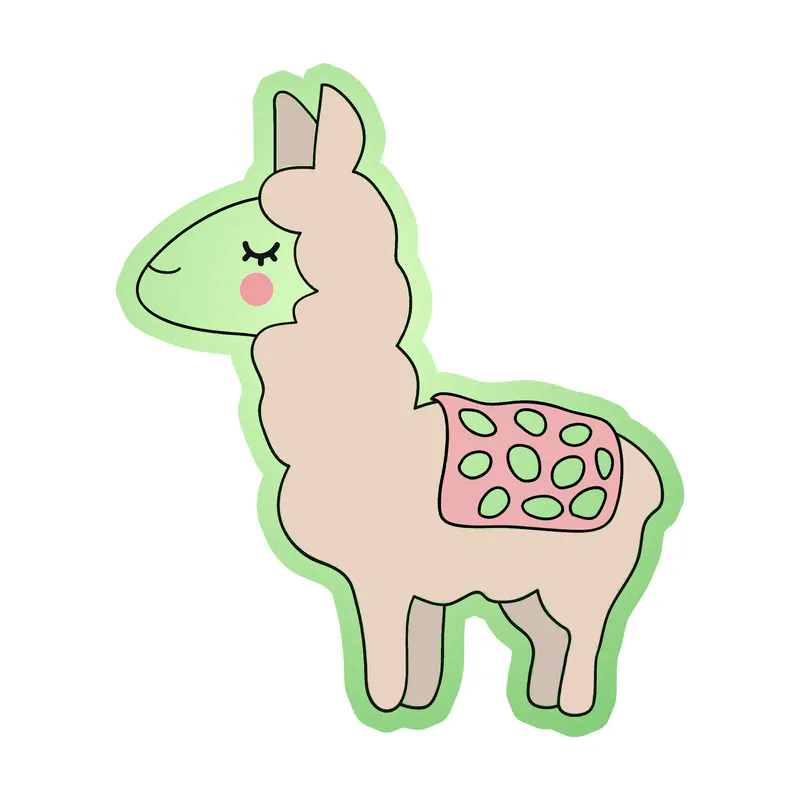 Llama Glow in the Dark Vinyl Decal - Custom Size