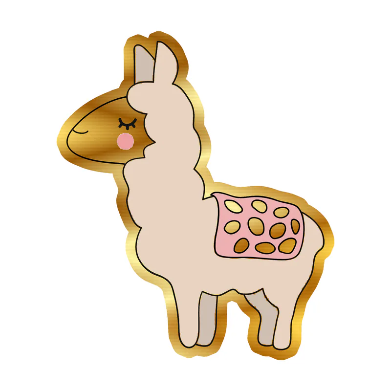 Llama Gold Chrome Vinyl Decal - Custom Size