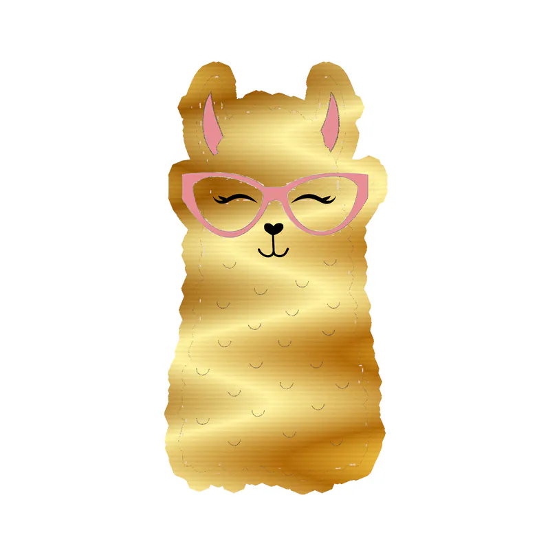 Llama Gold Chrome Vinyl Decal - Custom Size
