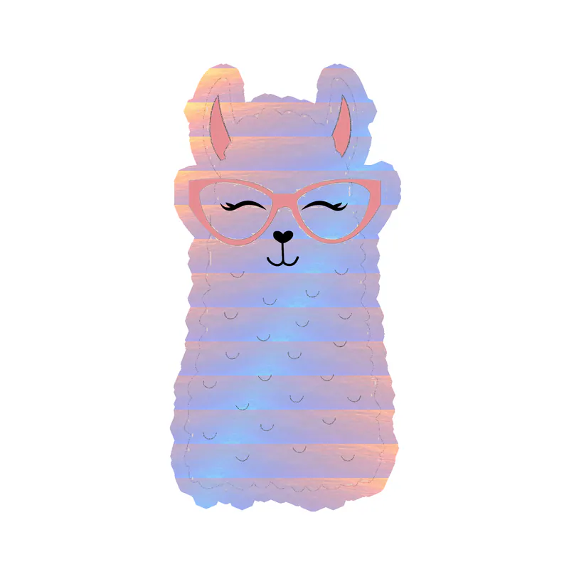 Llama Holographic Vinyl Decal - Custom Size