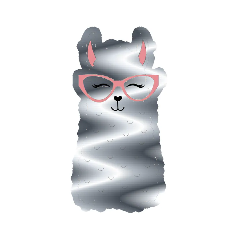 Llama Silver Chrome Vinyl Decal - Custom Size