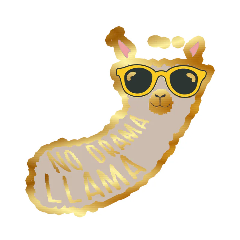 Llama Gold Chrome Vinyl Decal - Custom Size