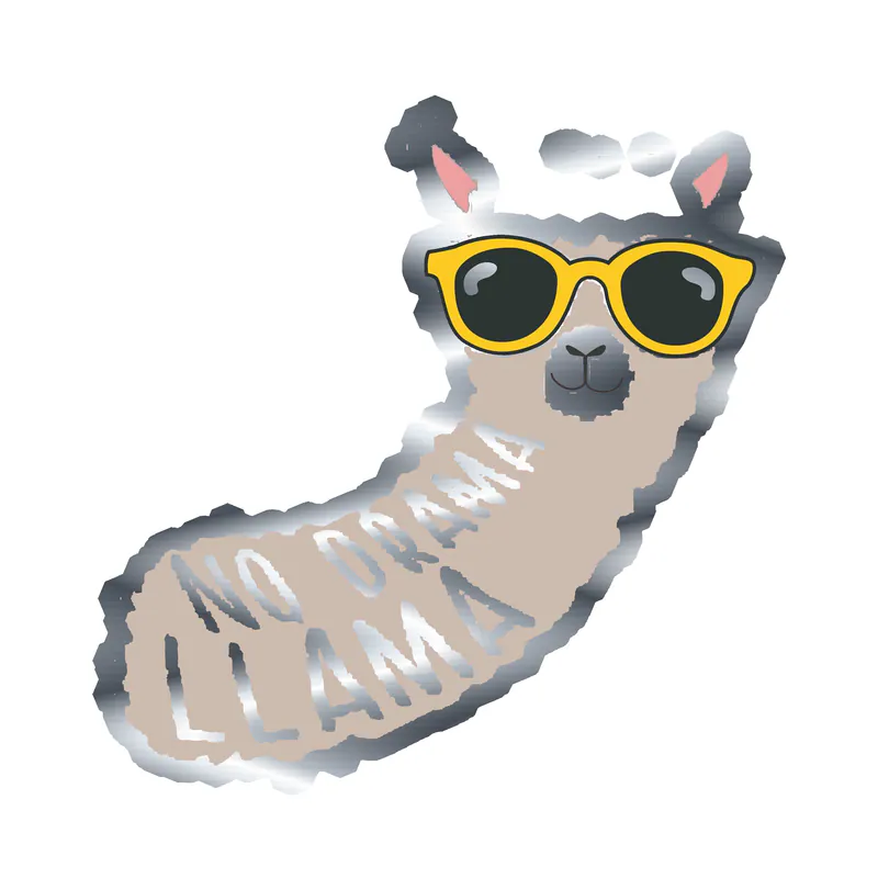 Llama Silver Chrome Vinyl Decal - Custom Size