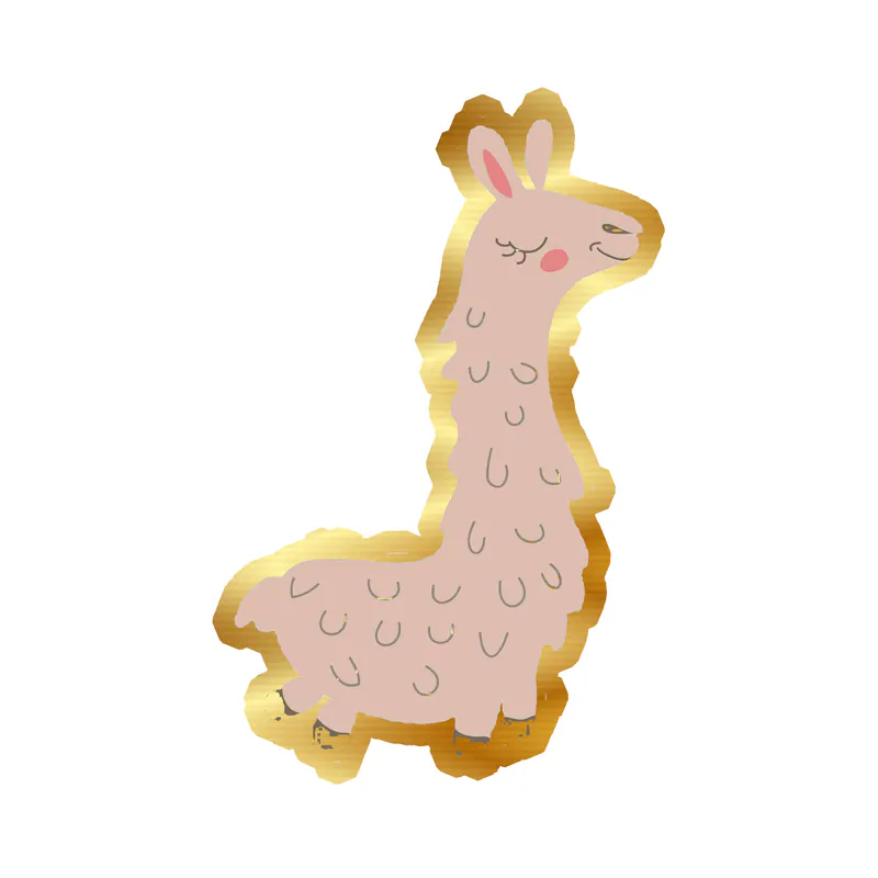 Llama Gold Chrome Vinyl Decal - Custom Size