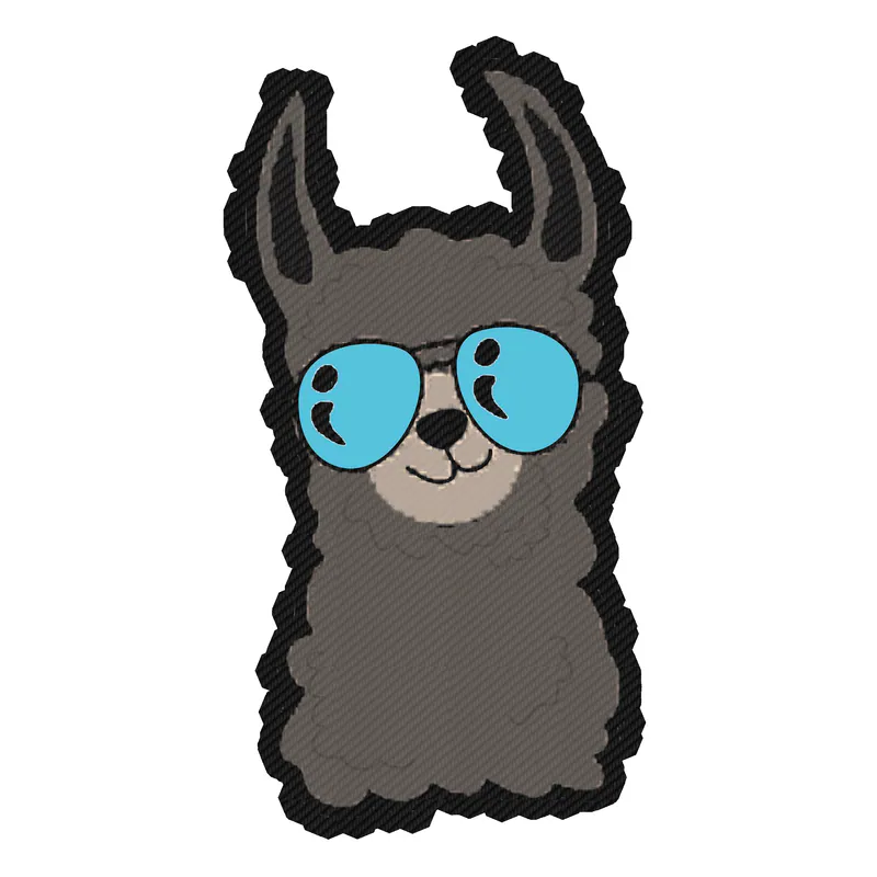 Llama Carbon Fiber Vinyl Decal - Custom Size