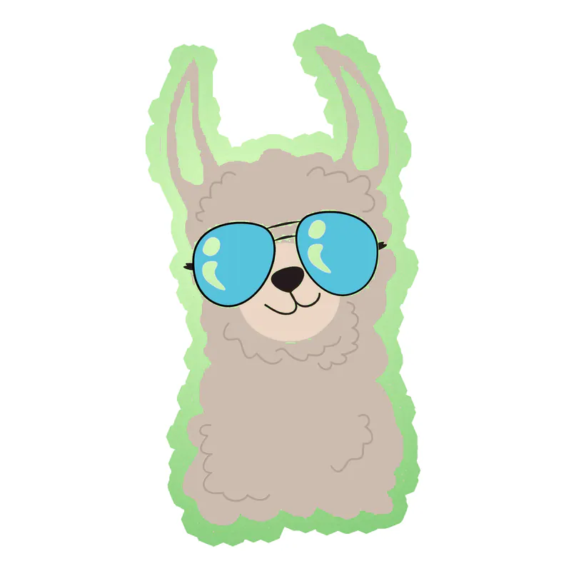 Llama Glow in the Dark Vinyl Decal - Custom Size