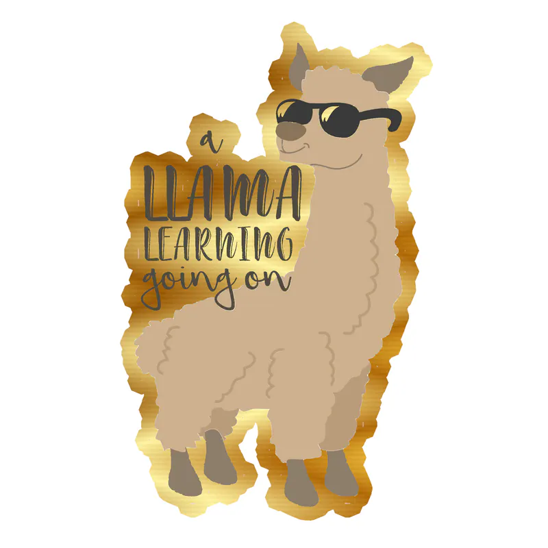 Llama Gold Chrome Vinyl Decal - Custom Size