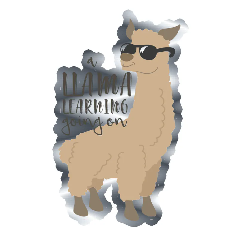 Llama Silver Chrome Vinyl Decal - Custom Size