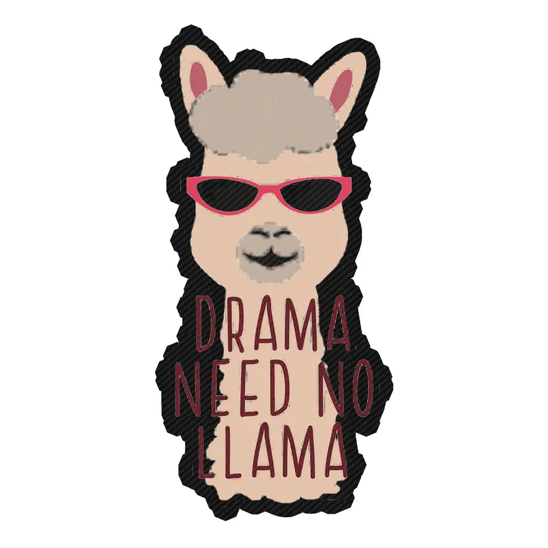 Llama Carbon Fiber Vinyl Decal - Custom Size