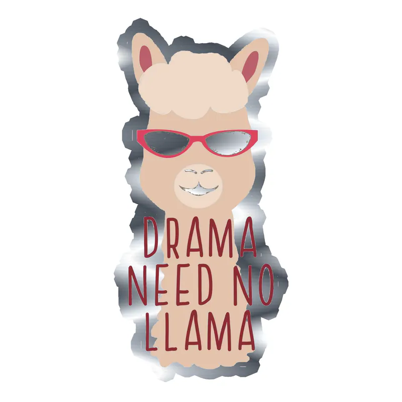 Llama Silver Chrome Vinyl Decal - Custom Size