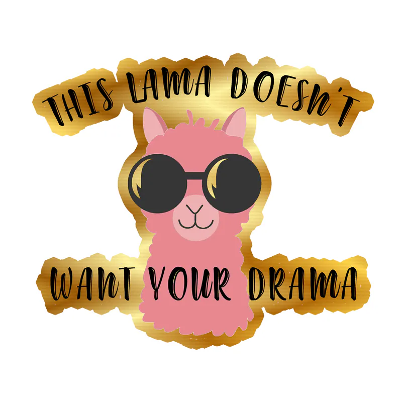 Llama Gold Chrome Vinyl Decal - Custom Size