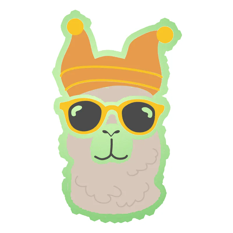 Llama Glow in the Dark Vinyl Decal - Custom Size