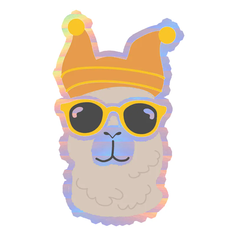 Llama Holographic Vinyl Decal - Custom Size