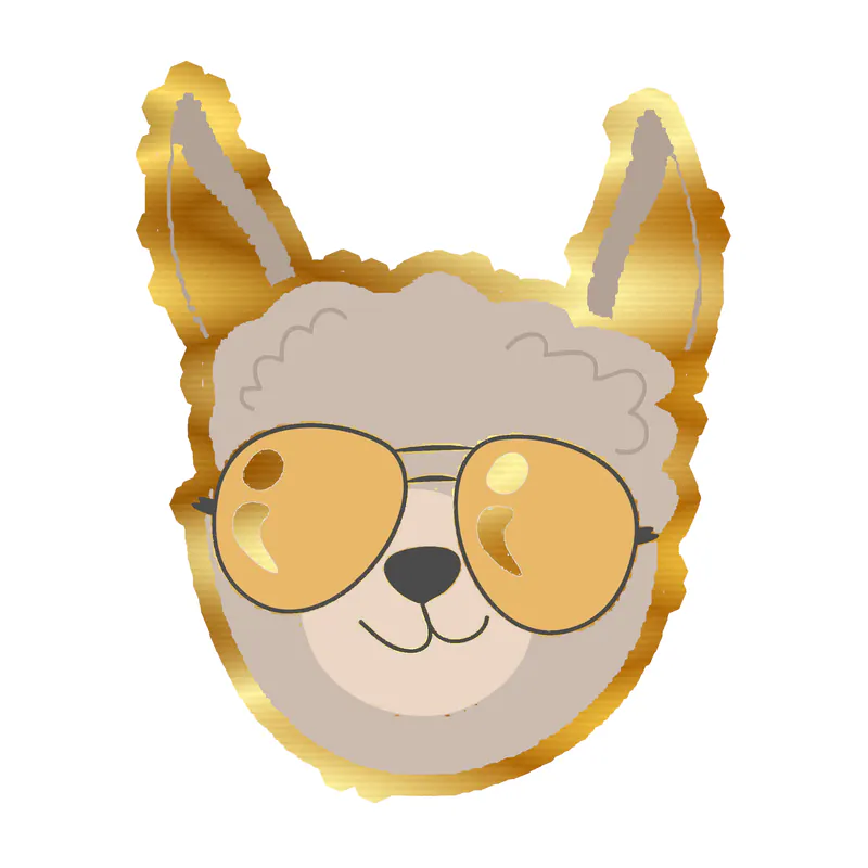 Llama Gold Chrome Vinyl Decal - Custom Size