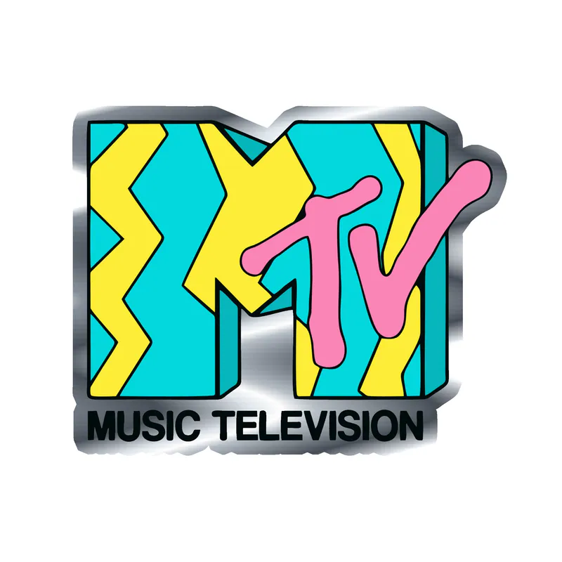 MTV Silver Chrome Vinyl Decal - Custom Size