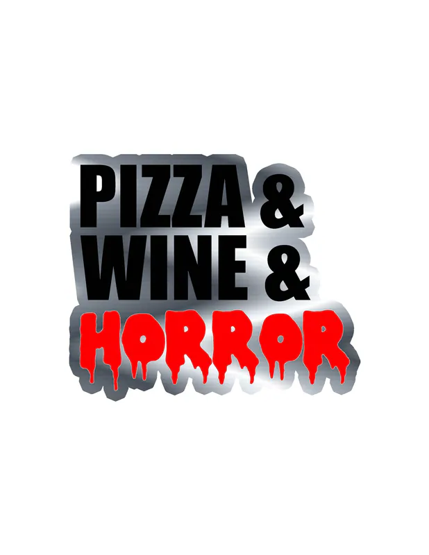 Pizza And Wine And Horror Silver Chrome Vinyl Decal