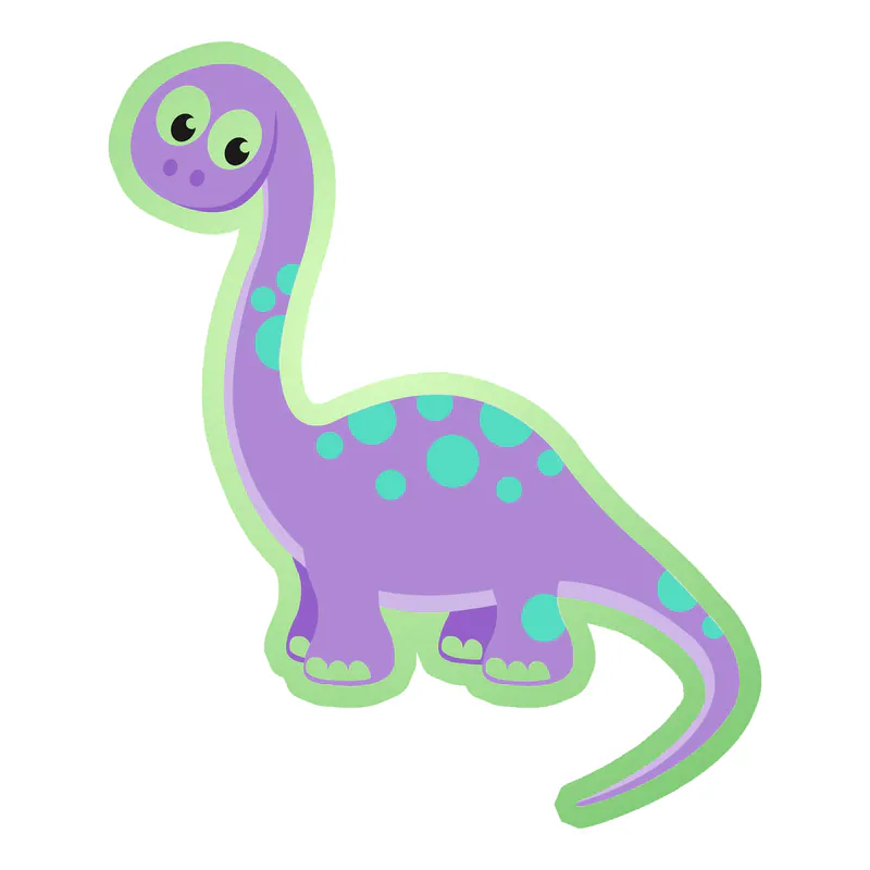 Purple Dino Glow in the Dark Vinyl Decal - Custom Size