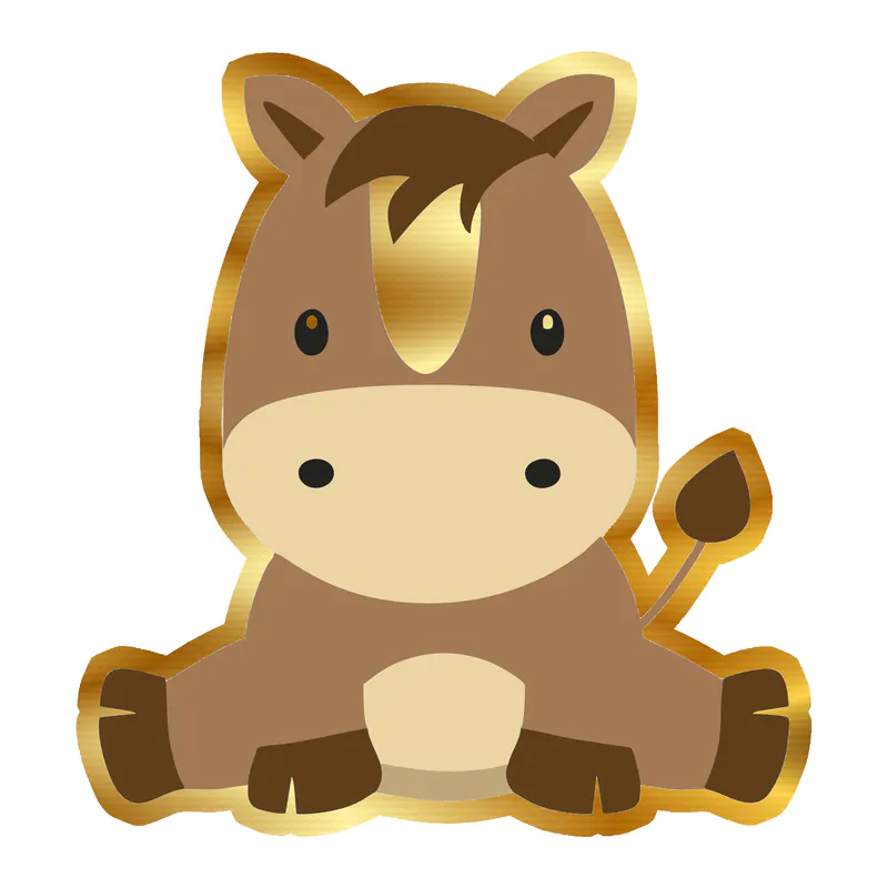 Baby Horse - Gold Chrome Vinyl Decal