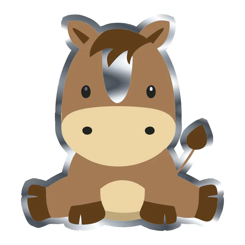 Baby Horse - Silver Chrome Vinyl Decal