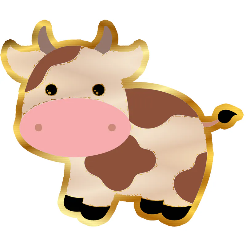 Brown Cow - Gold Chrome Vinyl Decal