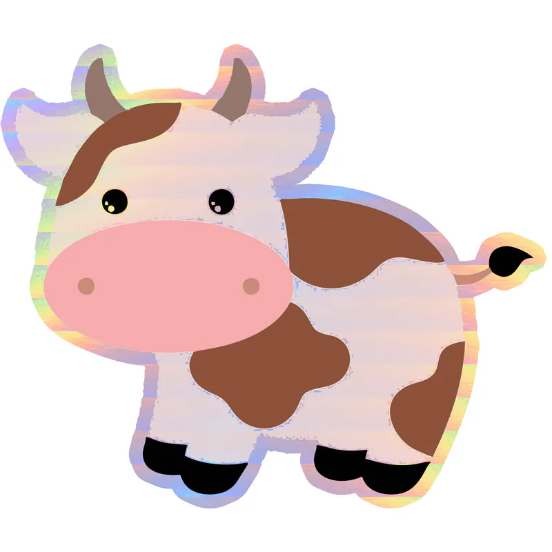 Brown Cow - Holographic Vinyl Decal