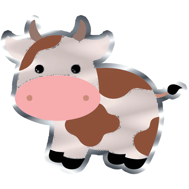 Brown Cow - Silver Chrome Vinyl Decal