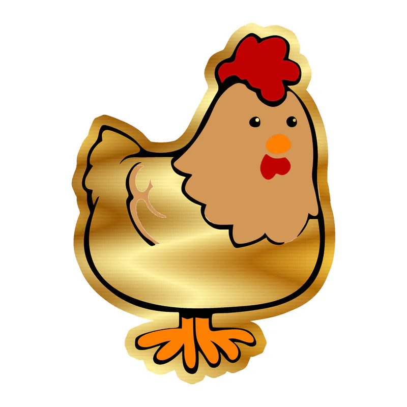 Chicken - Gold Chrome Vinyl Decal