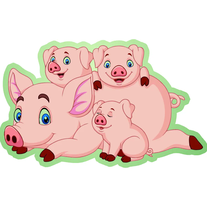 Pig Family - Glow in the Dark Vinyl Decal