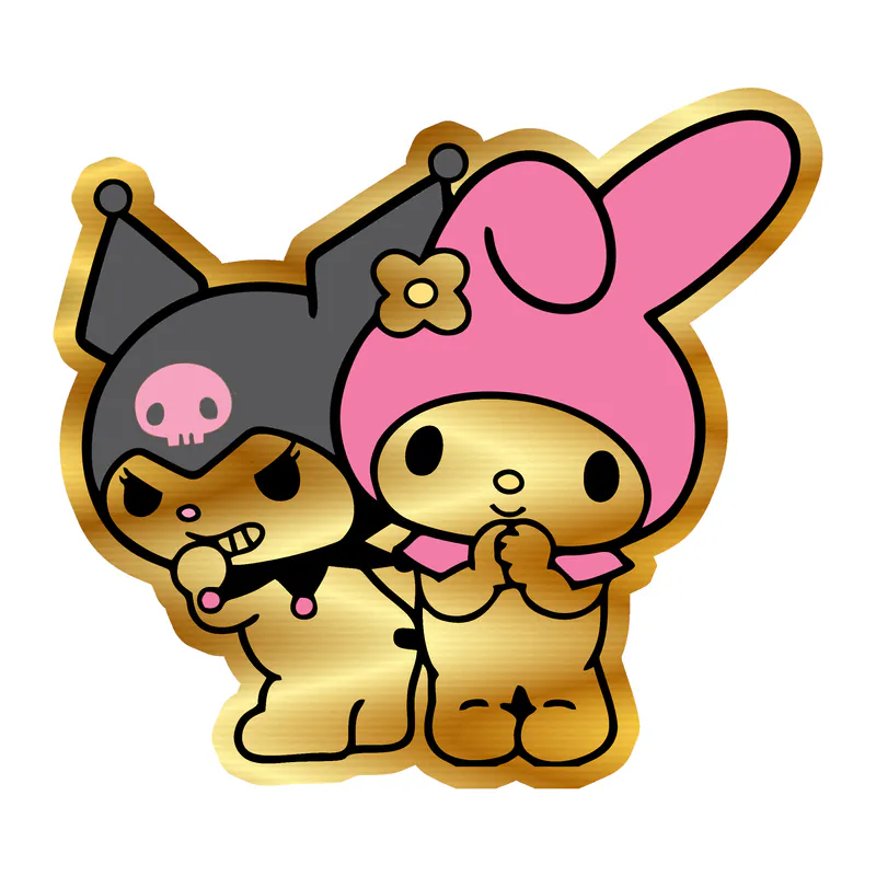 Kuromi and Melody Gold Chrome Vinyl Decal
