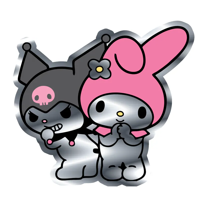 Kuromi and Melody Silver Chrome Vinyl Decal