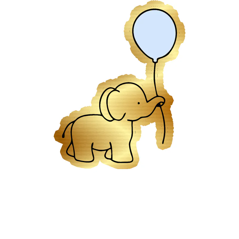 Elephant Gold Chrome Vinyl Decal