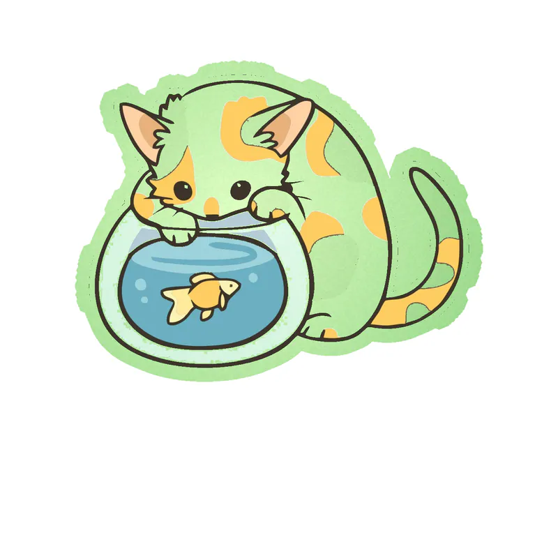 Cat Glow in the Dark Vinyl Decal - Custom Size