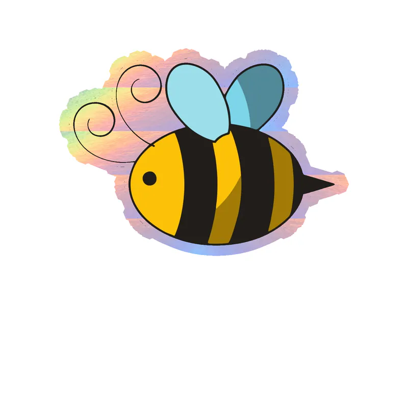Bee Holographic Vinyl Decal - Custom Size