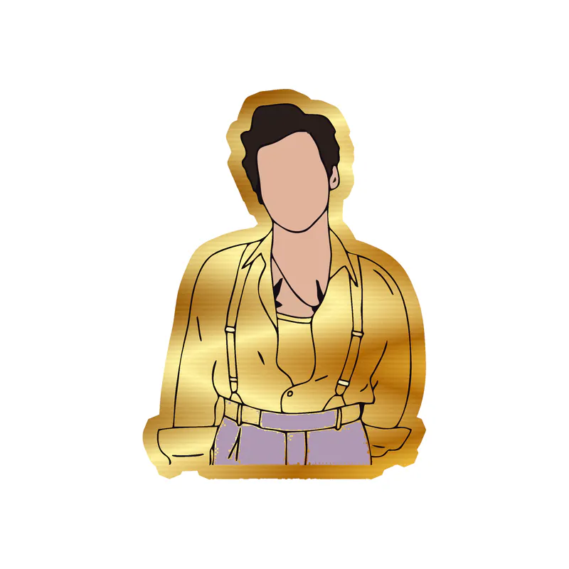 Harry Styles Gold Chrome Vinyl Decal