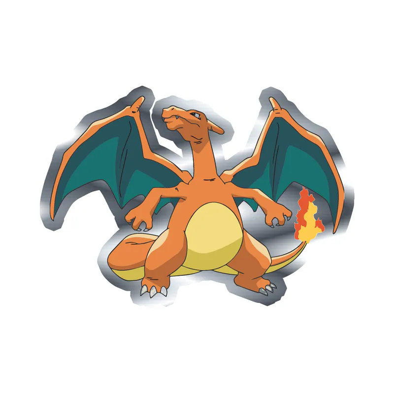 Charizard Silver Chrome Vinyl Decal