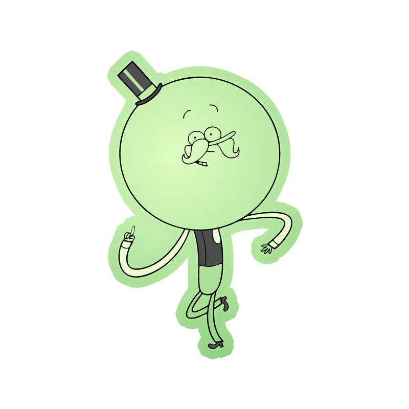 Regular Show- Pops - Glow in the Dark Vinyl Sticker - Custom Size