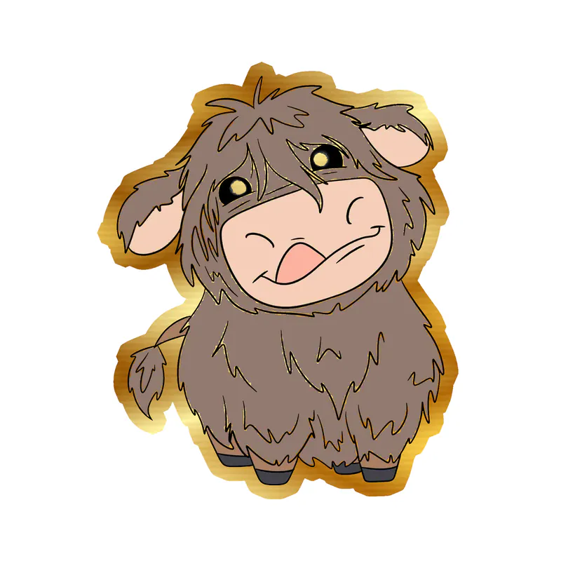 Cow - Gold Chrome Vinyl Decal